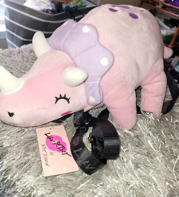 Betsy Johnson Pink & Purple Triceratops Dinosaur Backpack  display picture 3
