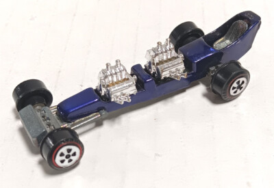 JOHNNY LIGHTNING CUSTOM DRAGSTER PURPLE PAINT BENT AXLES TOPPER VINTAGE
