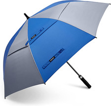 62" Auto Open Golf Umbrella, Oversize Double Canopy, Vented, Windproof Umbrella