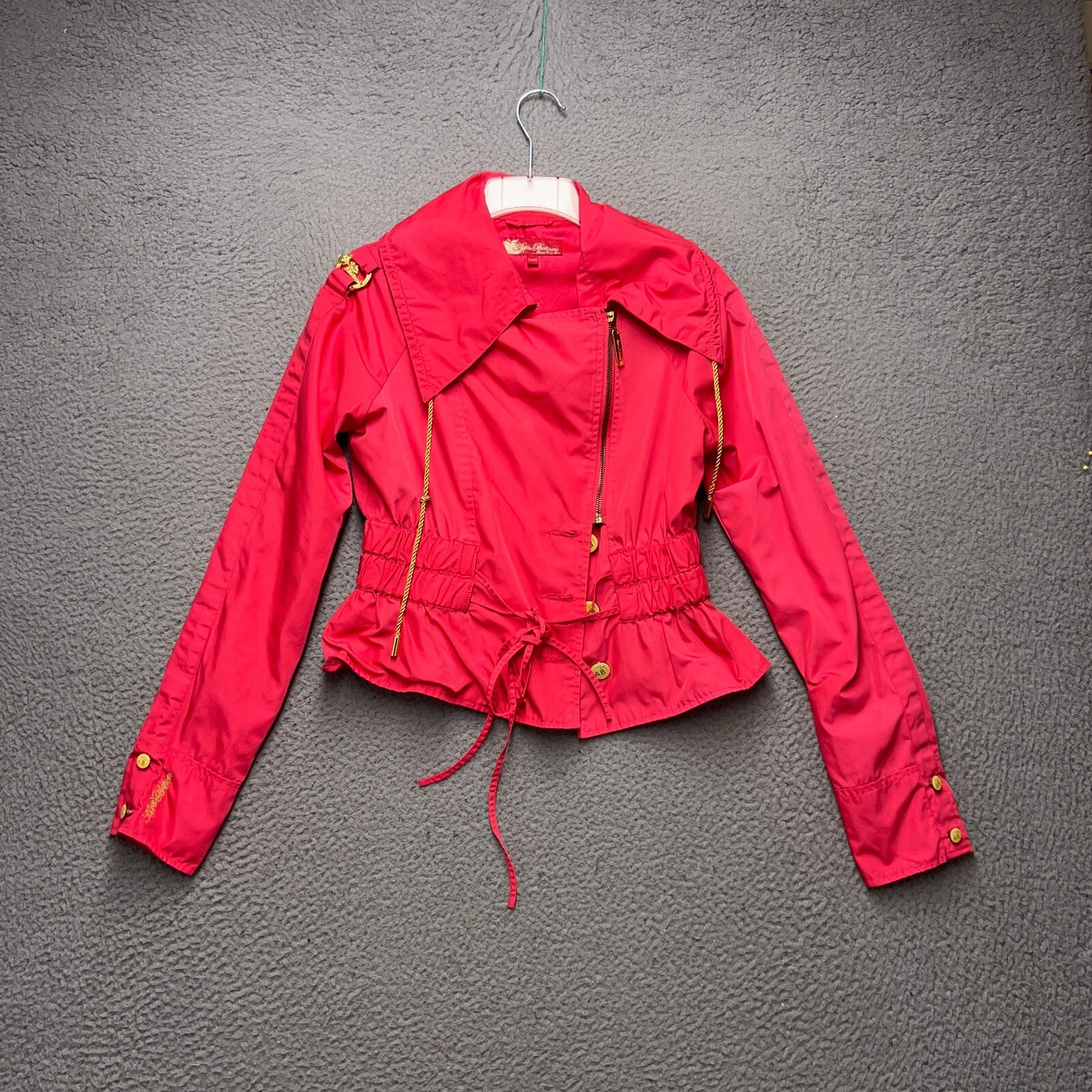 Apple Bottoms Jacket Womens Medium Pink Asymetrical Zip Designer Casual Short