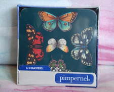 Image of BOTANIC GARDEN HARMONY Pimpernel/Portmeirion 6 COASTERS set GREEN SEALED! BN!