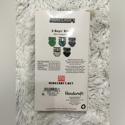 Minecraft Boys size 6 briefs new in box set of 5 100% cotton - Picture 4 of 5