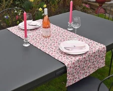 Table Runner Jacquard Provence 50x140 CM Pink With Parismotiven from France