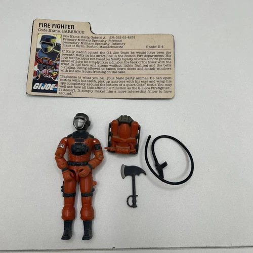 Gi Joe (Barbecue) Fire Fighter 1985 Complete With File Card