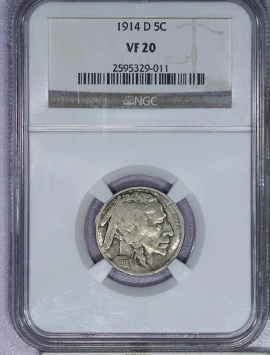 1914-D Buffalo Nickel 5c NGC VF20