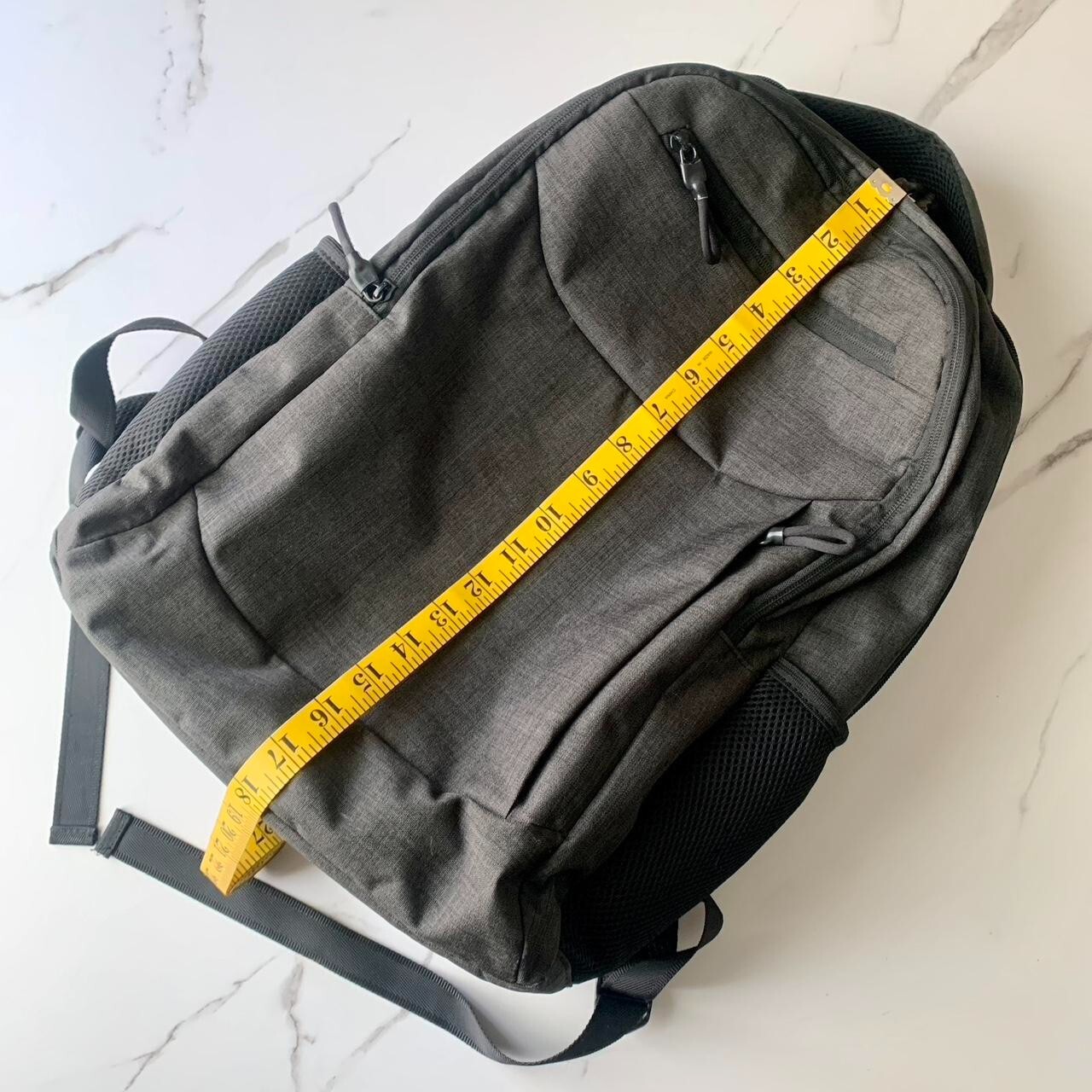 Backpack with laptop sleeve, grey/gray and black