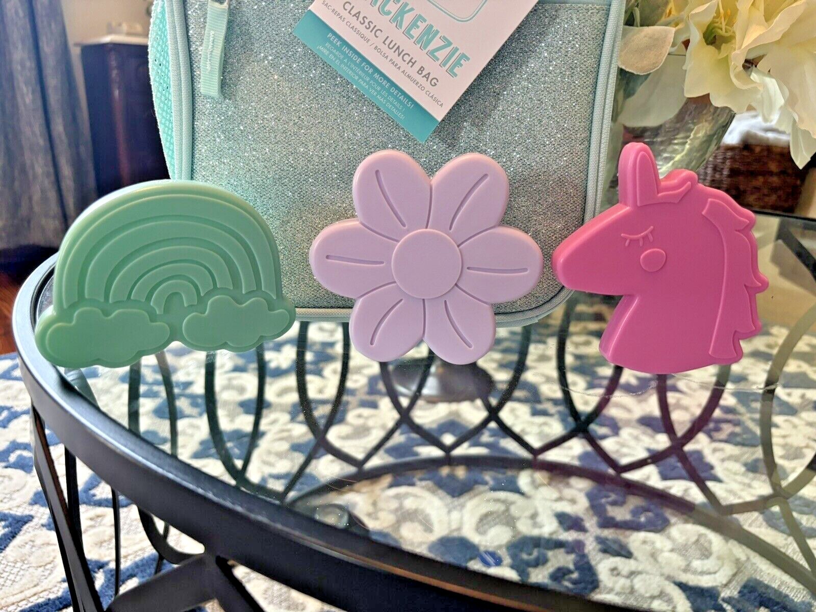 PONY BORSA PRANZO scuola fienile ceramica Disney glitter arcobaleno frozen ragazza fiore 