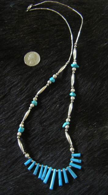silver & cut turquoise necklace Beautiful southwestern