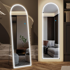 LED Specchio Da Terra Ad Arco, 153X50Cm Specchio Da Parete Grande, Specchio Figu