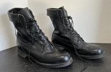 Vintage Addison Shoe Co. Black Biker Combat Boots Mens 10 D Workwear Outdoor Y2K
