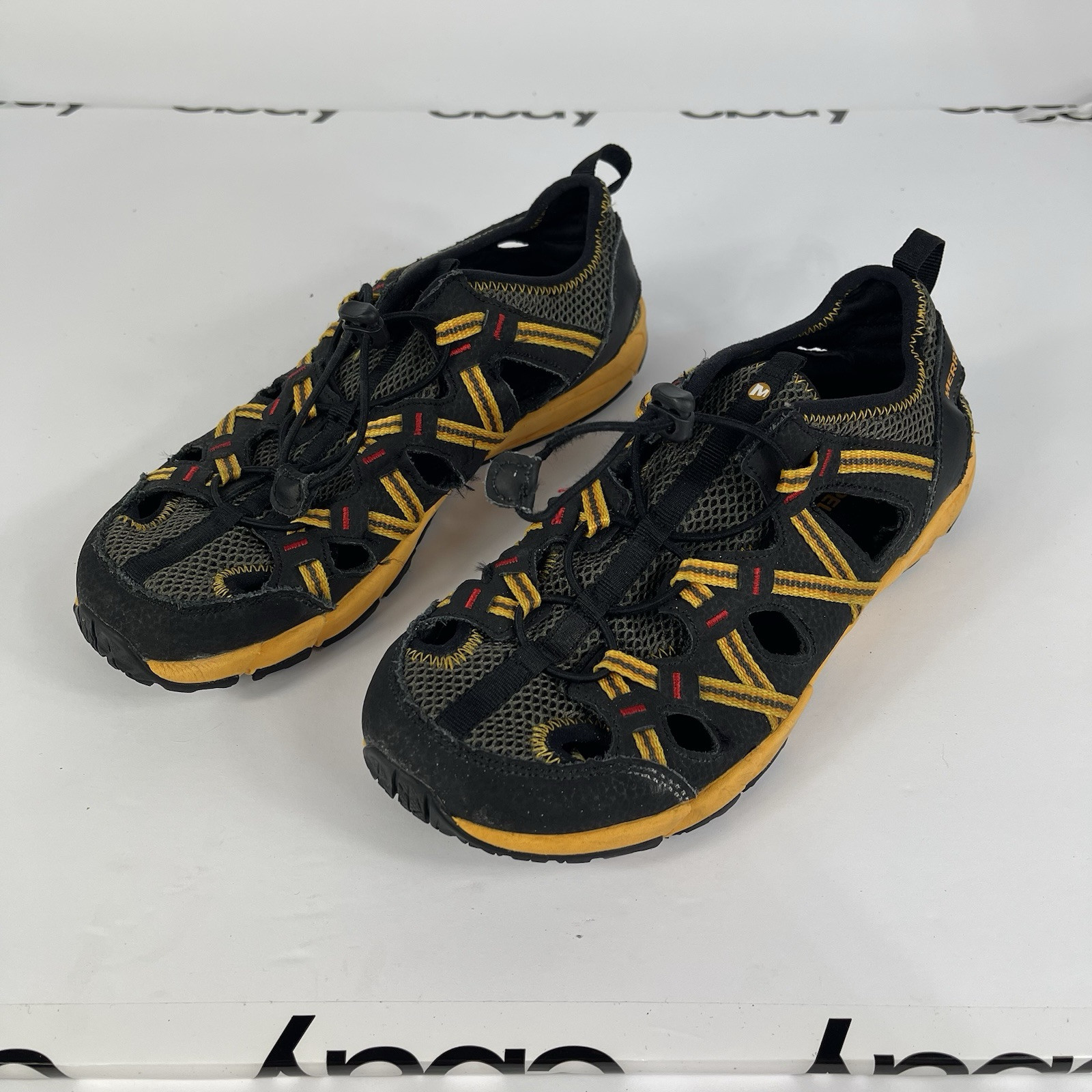 Sandalo Merrell bambino ragazzo sport outdoor taglia 6 M nero giallo impermeabile