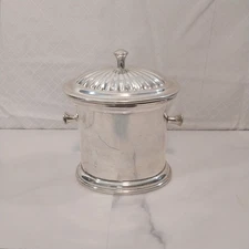 Vintage Silver Plate English Ice Bucket/Tea Caddy 9X7 inch