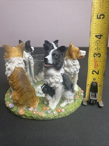 Border Collie Dog Candle Holder-Continental Creations 2002 “True Friends Play” - Picture 8 of 9