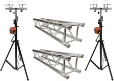 Aluminum Truss Portable 10' Lighting Truss Package  Two 14 ft. Crank Up Stands