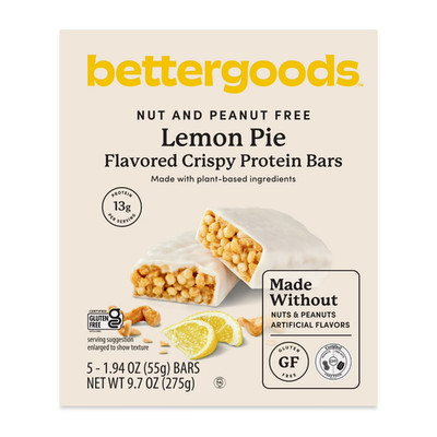 bettergoods Nut, Peanut and Gluten Free Lemon Pie Flavored Crispy Protein Bars