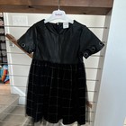 boboli Girls Black Plaid Fit & Flare Short Sleeve Dress Grommet Accent Size 7 — photo 1