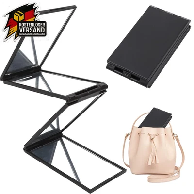 360 Grad Spiegel Faltbar, Tragbarer 4 Wege Taschenspiegel Klappbar, Kleiner Reis