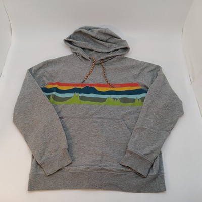 LL Bean Beans Camp Hoodie Mountain Sky Mens Medium Heather Gray Sweatshirt