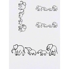 4 x 'Elephant Family' Temporary Tattoos / Transfers TO00012738 