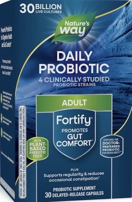 Nature s Way Fortify Daily Probiotic Adult 30 Billion 30 Capsules EXP 02/2027