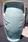Vintage McCoy 14” Tall Aqua Sand Dollar Vase