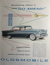1955 Oldsmobile super 88 Holiday coupe Automobile General Motors VTG Print Ad