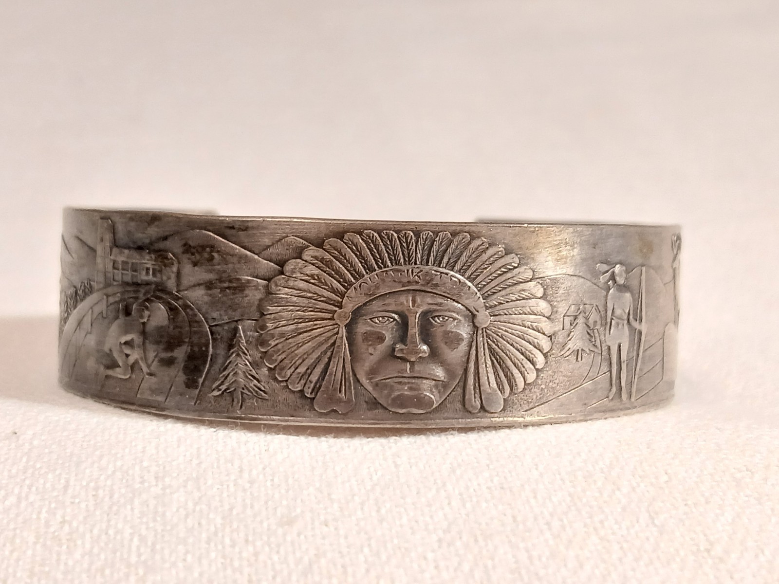 Solid Copper Mohawk Cuff Bracelet Trail Storytell… - image 1