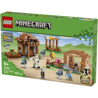 LEGO Minecraft Evoker Village Attack Set 21596 Kinder Gebäude Spielzeug 607 Teile