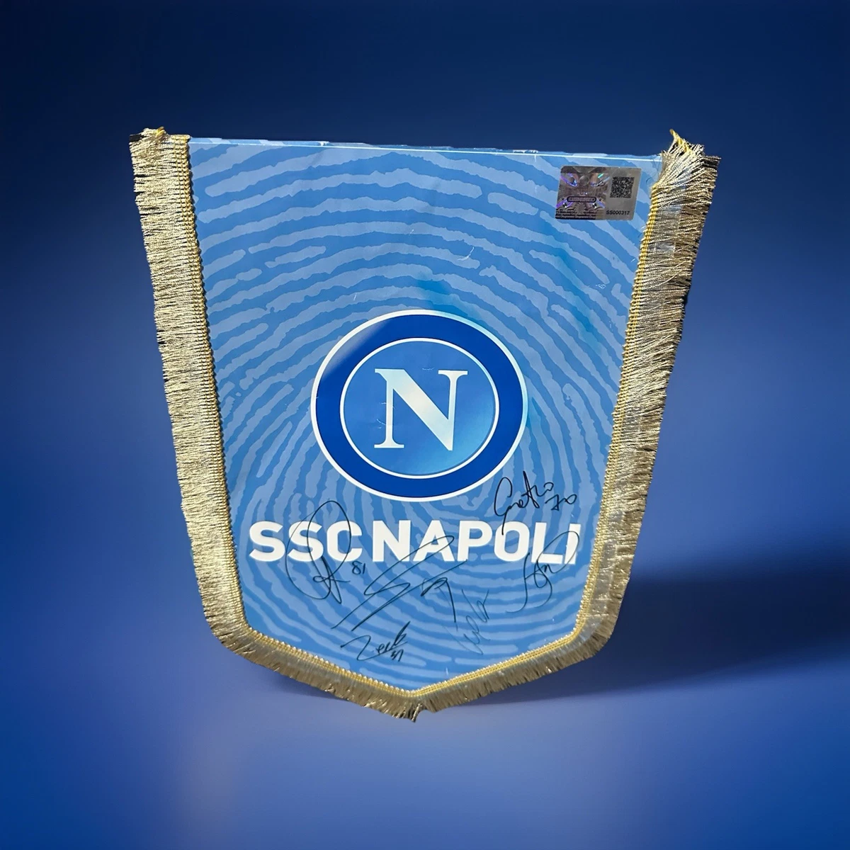 Fanion Gagliardetto SSC Napoli - Vintage, Multicolore, Football Club Italien, Avant 2000