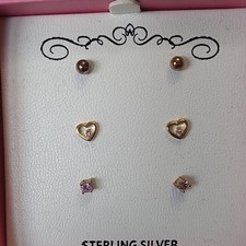Sterling silver children's earrings set