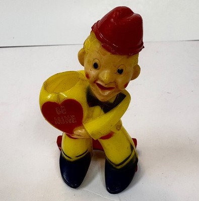 Vintage Rosen Rosbro Valentine's Hard Plastic Cowboy Candy Container