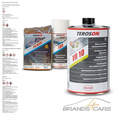 TEROSON PU 9225 2x25ml 2K-POLYURETHAN-REPARATUR-KLEBSTOFF + 150ml HAFTGRUND 9632