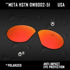 Fire Red Polarized Replacement Lenses for Oakley Meta HSTN OW8002-51mm