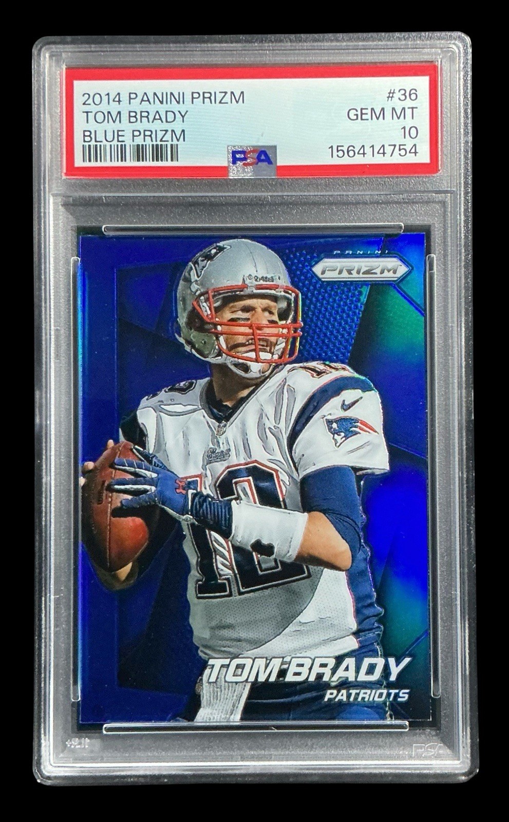 2014 panini prizm #36 tom brady; blue SP prizms PSA 10  (COLOR MATCHED GEM)