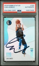 2018 Status LUKA DONCIC Signed Auto PSA Rookie Card RC Lakers Mavs #122
