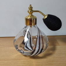 Vintage Caithness Purple Glass Perfume Bottle With Atomizer Murano Style Glass