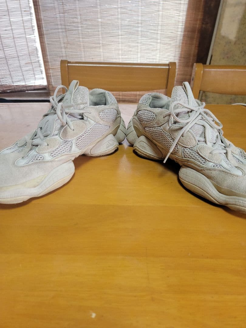 Adidas Yeezy 500 Blush Gray Suede Mesh Sneakers Thick Sole Used thumbnail 2