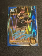 Victor Lizarraga Signed 2022 Bowman Chrome 1st Rookie RC Ip Auto Gtp Blue /150