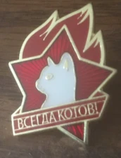 RUSSIAN  SOVIET CCCP    PIN Cat BADGE  #12a