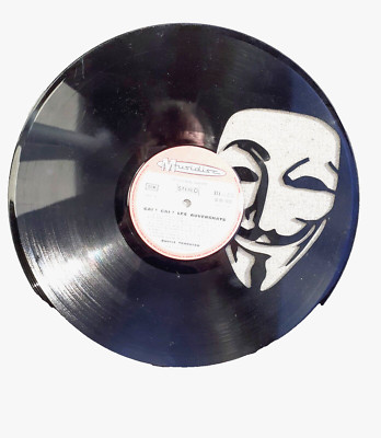 Vinyl Hochwertige LP Geschnitt Anonymous Deko Wanduhr Geschenkidee PopArt Hacker