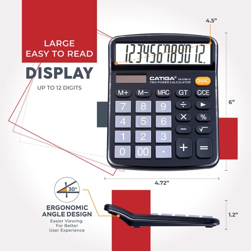 Premium Desktop Calculator 12 Digit with Large LCD Display and Sensitive Buttons - Picture 9 of 51