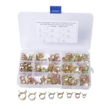 80 Spring Clip Water Pipe Fuel Hose Air Tube Clamp Fastener 6-15mm 8 Size