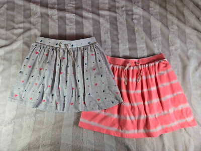 OshKosh B'Gosh Set of Two Girls Gray Heart & Peach White Tie Dye Skorts Size 14