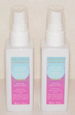 2 Pacifica Dream Moon Hair & Body Mist 2 Oz Travel Sz Patchouli Sandalwood Rose