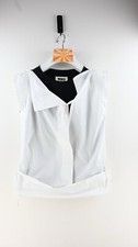 Maison Margela paper bag sleeveless blouse in black/white size EU36/UK6
