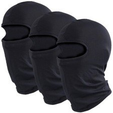 3 Pieces Balaclava Black Face Mask Motorcycle Helmet Lining Hood for Men Women