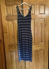 UO Urban Outfitters Staring at Stars Striped Maxi Dress M Dark Charcoal Gray