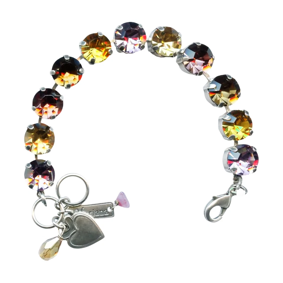 Pulseira Mariana sedutora champanhe, formiga Cristais austríacos rosa e topázio Dre... - Imagem 2 de 3