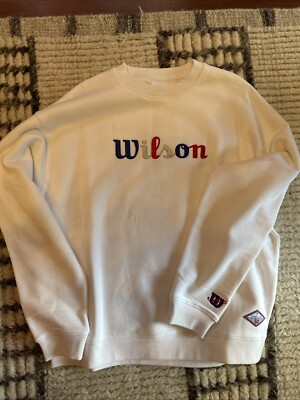 Kith for Wilson Eiffel Tower Crewneck in White Cotton Fleece Sweatshirt Size L