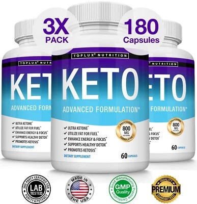 TOPLUX Keto Diet Pills BHB Advanced Ketosis To Burn Fat Fast 3X Supplys